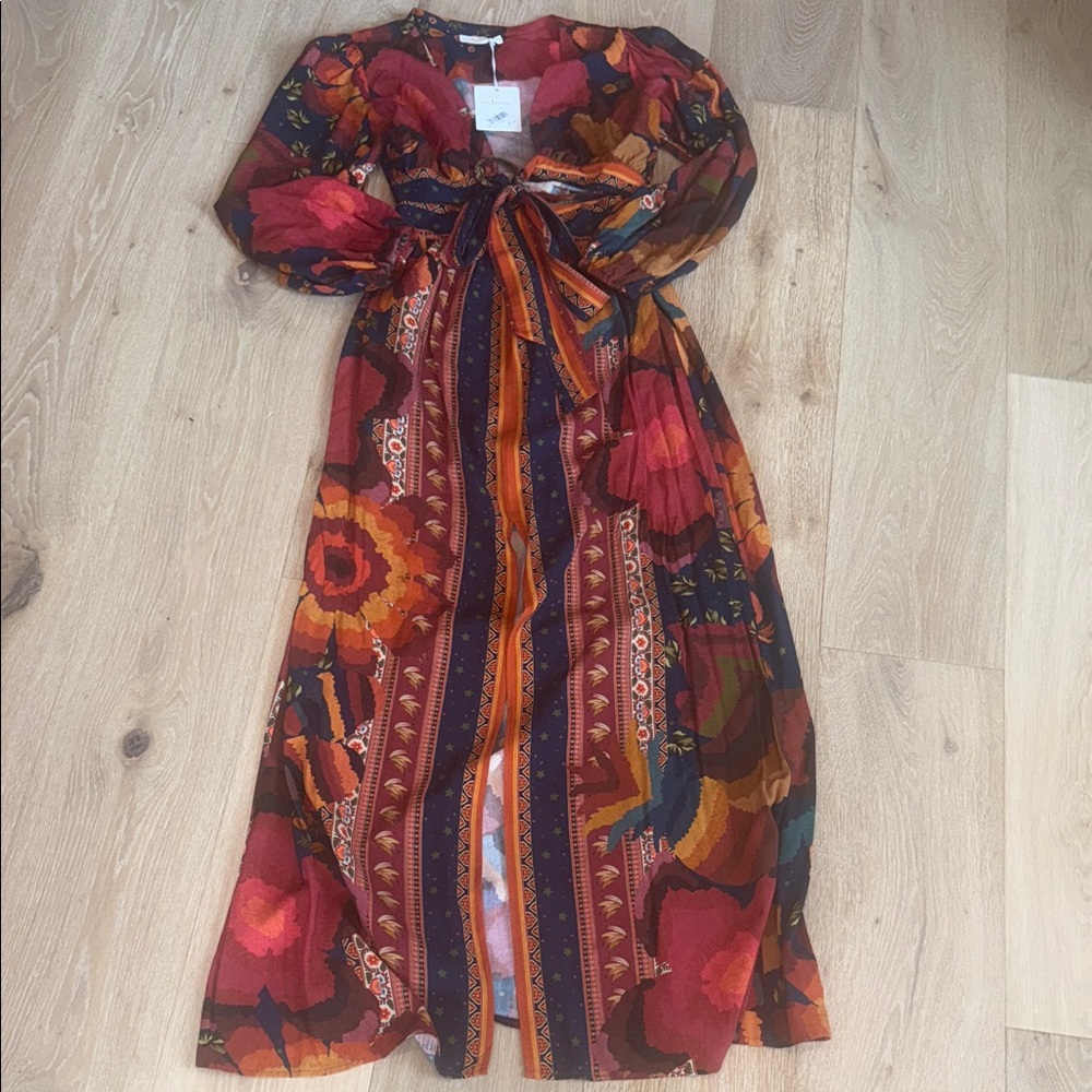 Artecor Boho Multicolor Long Sleeve Top and Maxi Skirt Set